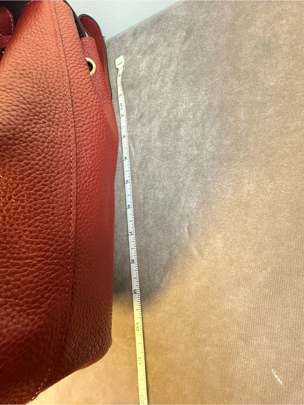 Coach Kleo Backpack Pebbled RED Leather gold toned hardware NWOT MEDIUM SIZE - Picture 11 of 14